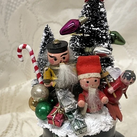 Vintage Snowman Vase‎ Christmas Wooden Ornaments Toys Assemblage Display Gift - Picture 7 of 11